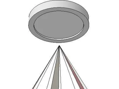 recessed halogen spotlight suitable for kitchens and bathrooms Low-poly 3D model