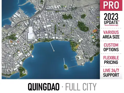 Quingdao - 3D City Model Low-poly 3D model