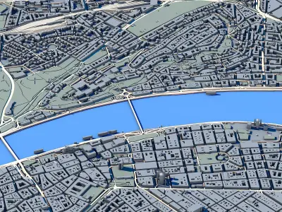 Budapest Cityscape Hungary Capital Architecture 3D model