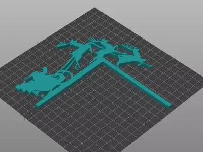 5 Christmas  Decorations Set - 3D Printable Door Edge Ornaments 3D print model