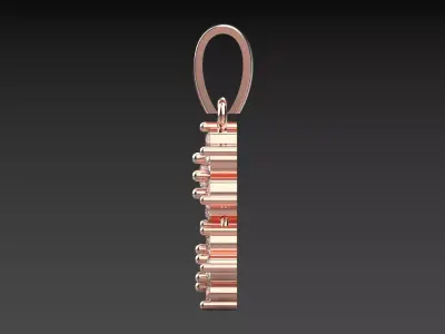 Rose Gold and Diamond Double Flower STL Pendant Model jp0034 3D print model