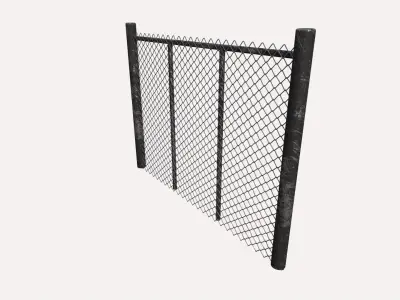 Wire Chain Link Fence 3D model
