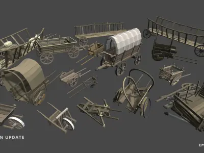 Slavic Medieval Village Town Interior and Exterior Pack  Low-poly 3D model