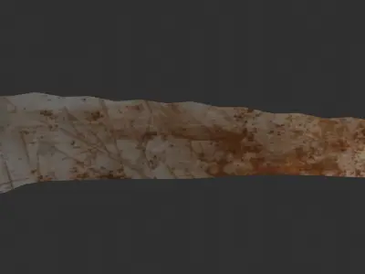 Dinner knife wooden handle rust metal heel Low-poly 3D model