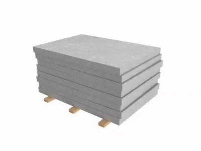 Concrete Panels On Wood Planks 3D model purchase