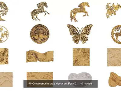 40 Ornamental murals decor set Pack 01