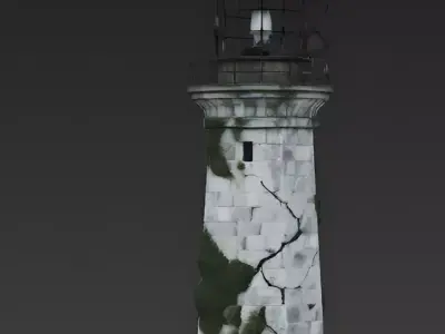 Ruined Classic Stone Lighthouse 3D Model Low-poly 3D model