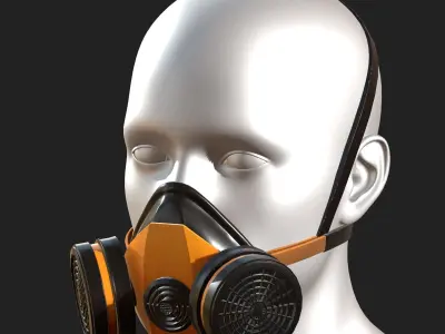 Gas mask respirator military combat protection  Low-poly 3D model get