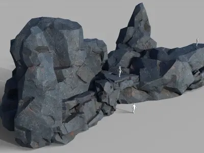 Mountain cliff Rocks - 3D Models PBR Pack 07 Low-poly 3D model