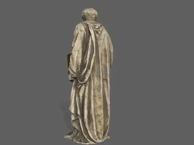 Old Man Statue Low-poly 3D model 13