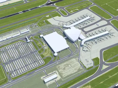 Indianapolis Airport 12km Low-poly 3D model