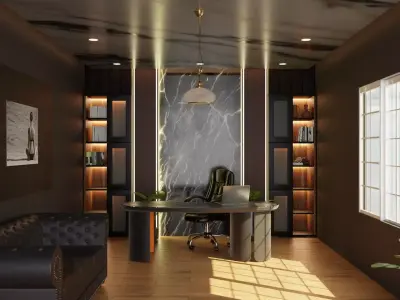 Work Room 3 Low-poly 3D model