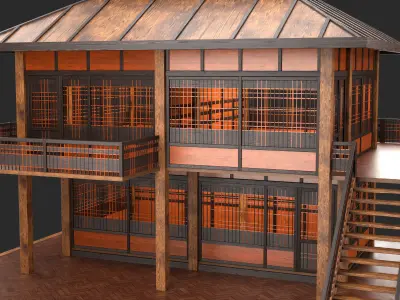 Medieval Fantasy House 07 with interior and exterior 3D model