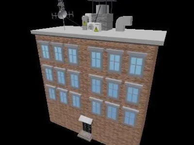 Set of buildings for roblox Low-poly 3D model