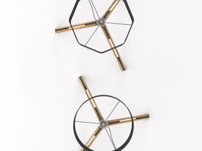 Tripod Wood Floor Lamp 3D model