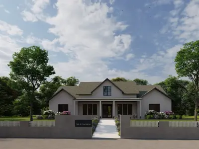 3D Exterior Scene 3D model design garden and landscape 3D 3D model 12