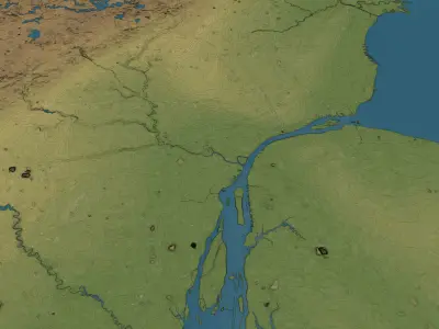 Detroit - Topography Terrain Low-poly 3D model