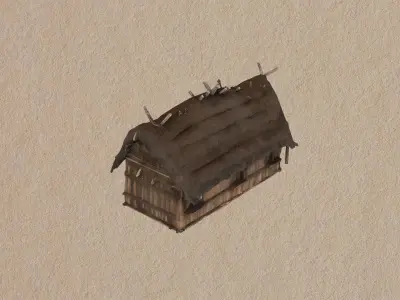 Traditional thatched cottage Low-poly 3D model