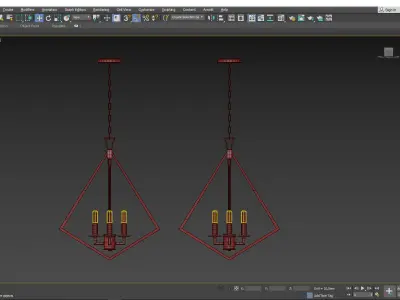 Trapezoid Cage Pendant Light Low-poly 3D model