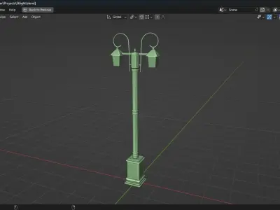 Street Light Free low-poly 3D model 2