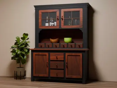 Bold Design Farmhouse Hutch 3D model