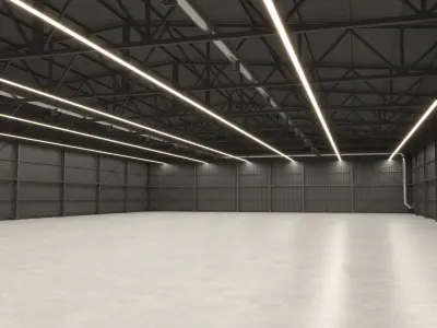 Warehouse Hangar interior exterior 3D model