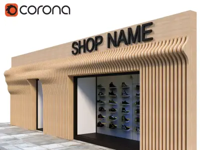 Entrance shoe shop Free 3D model