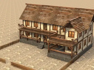 Medieval house fifteen 1 Low-poly 3D model