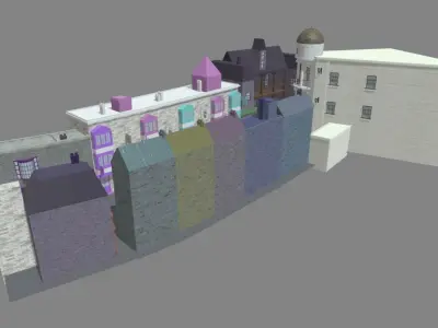Diagon Alley Harry Potter Textured 3D model