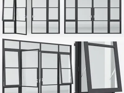 Collection Aluminium door x4 4 3D Model Pack