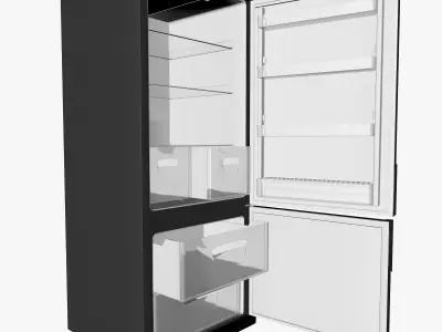 Black fridge 3D model