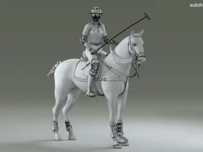  Female Polo Player Animated HQ Editorial License 