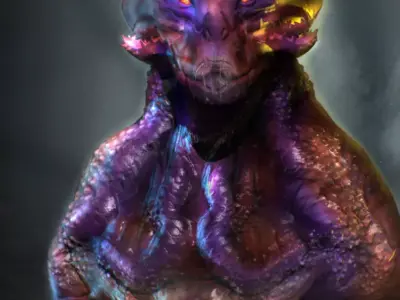 Marslein creature with glowing eyes 3D model