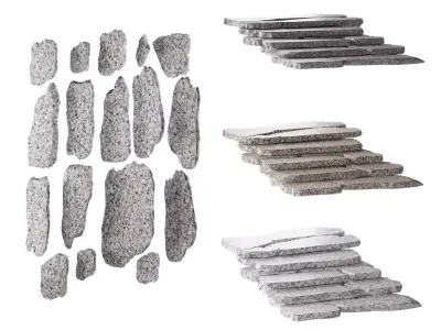 Granite steps 3D model