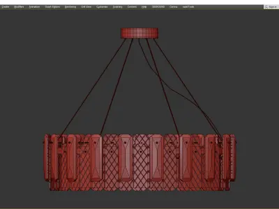 OVAL SMOKY CHANDELIER Low-poly 3D model
