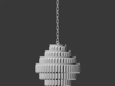 Alaine Crystal Medium Pendant RH 3D model