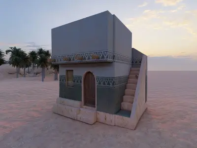 oriental arabic house Low-poly 3D model