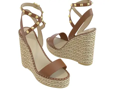 Valentino 125mm Rockstud Sandals Low-poly 3D model