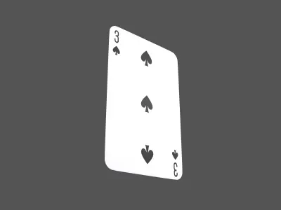 Poker Cards Spades 3 V1 001 Low-poly 3D model