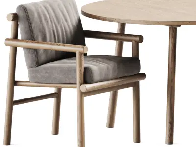 Paddle Table by Cruso and Ayana Chair by B B Italia  3D model