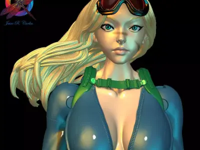 Cammy battle outfit street fighter articuate 3D print model