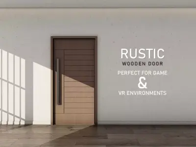 Rustic Wooden Entry Door with Contemporary Appeal 17 Low-poly 3D model