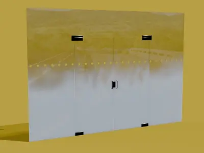 Glass door Low-poly 3D model