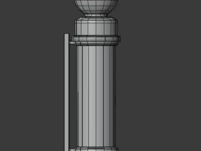 Pole Post barber 3D model