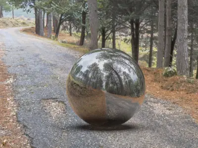HDRI Road in Forest Cloudy Morning 3D model