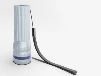 Flashlight Silver 3D model