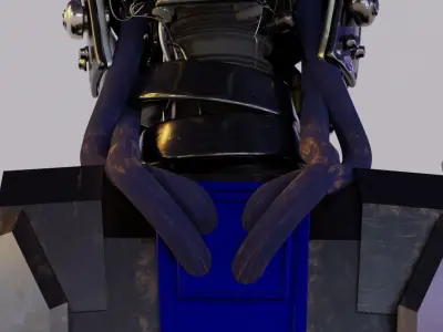 Sci fi Robot Character Low-poly 3D model