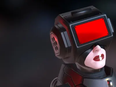 Sci-Fi Female Scout Low-poly 3D model