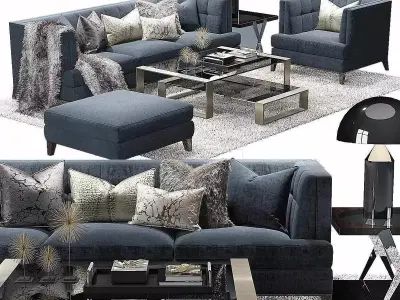 The Sofa  and Chair Company    Preston sofa    Hirst  table 3D model