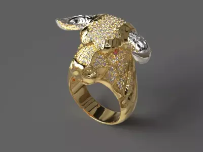 Cown Ring 3D print model